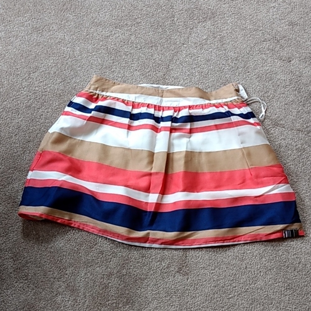 Striped mini skirt flared